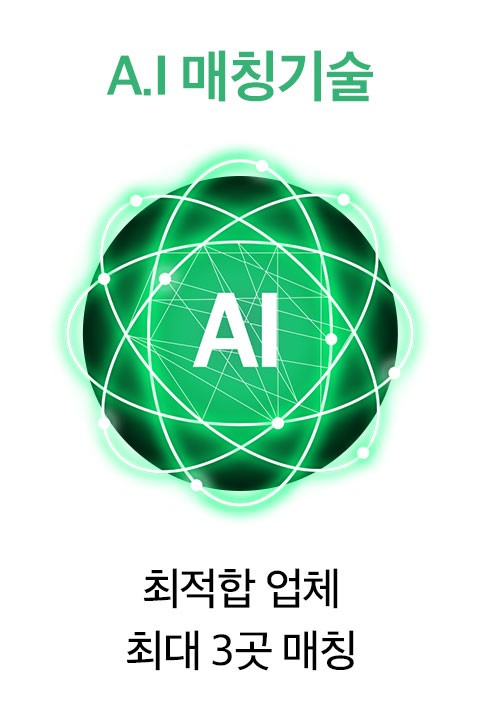 A.I 매칭기술, 최적합 업체 최대 3곳 매칭
